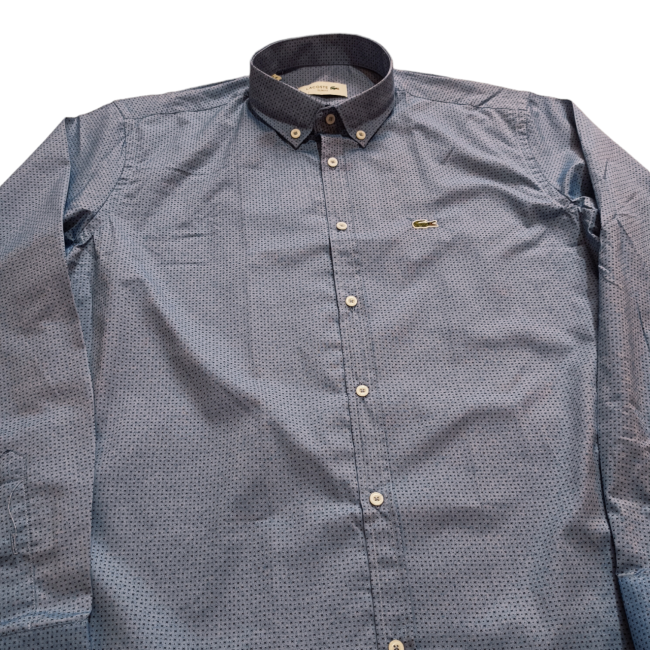 پیراهن آستین بلند مردانه طرح نقطه ای برند لاگوست 